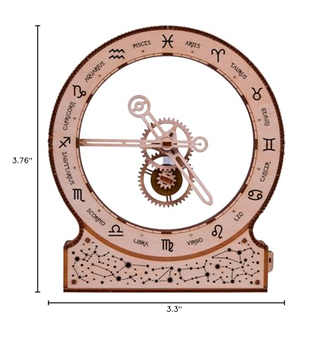 Wood Trick Zodiac Clock 3D Wooden Puzzles for Adults to Build - color: Zodiac Kinetic Clock