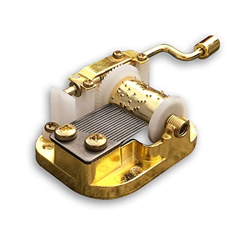 BinkeGG Play (Kiss The Rain) Golden Music Box Spare Part Hand Crank Sankyo Musical Movement for DIY Musical Boxes (30 Tunes Option) - color: 1. Hand Crank Musical Movement, size: Kiss the Rain