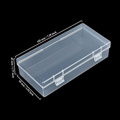 6 Pack Rectangular Clear Plastic Storage Containers - size: 7.28 x 3.54 x 1.77 inch