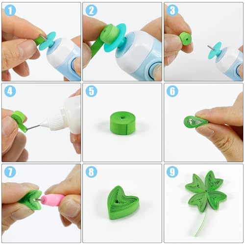 2-in-1 Electric Quilling Pen, Dual Tips for 1/16-3/8 in (1.5-10mm) Strips