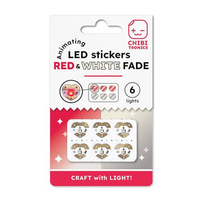 Chibitronics Animating Red/White Fade LED 6 Pack - color: Red/White Fade, size: Pack of 6