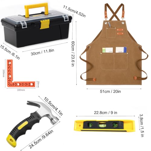 Kids Real Tool Starter Kit, Construction Toys With Tool Bag, Belt, Hammer, Safety Goggles, Pliers, Wrench - DIY Set for Boys & Girls Beginner Learning Gift, 12-Piece - size: 11 Pieces