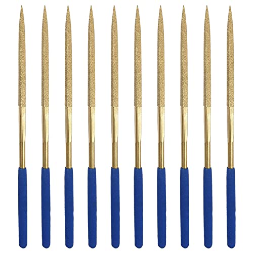 10 Pcs Diamond Needle File, 5x180mm, Square, 150 Grit