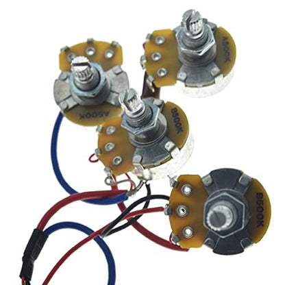 Guitar Prewired Wiring Harness Humbucker Solderless Wiring Harness 2V2T with 500K Pots and 3 Way Toggle Switch For LP Les Paul Standard Series - size: For LP Standard Series