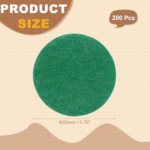 PATIKIL Round Felt Circles for Crafts 20mm/0.79" Pre Cut 200Pcs - color: Green, size: 20mm