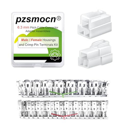 185 Pieces / 23 Sets Automotive Wire Connector 6.3mm 3-Pin Kit - size: 3-Pin, style: 6.3mm Connector