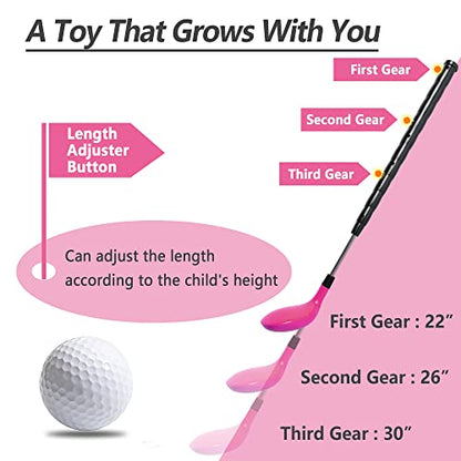 iPlay, iLearn Girl Pink Golf Toy Set, Toddler Kid Outdoor Sport Toy Age 3-5 - color: Pink