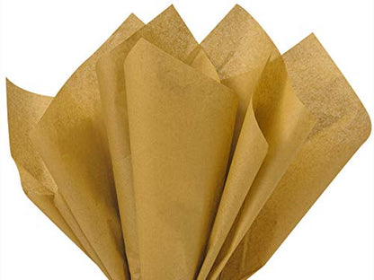 Antique Gold Tissue Paper Squares, Bulk 24 Sheets, Premium Gift Wrap and Art Supplies for Birthdays, Holidays, or Presents by Feronia packaging, Large 20 Inch x 30 Inch - color: AntiqueGold