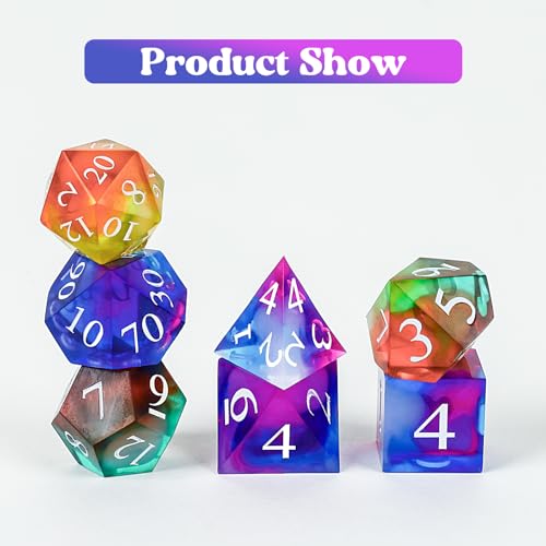 KISREL Dice Resin Molds, DND Dice Set and Organizer Box Epoxy Resin Mold - size: Dice Resin Molds - 7pcs