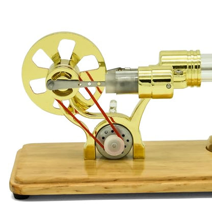 NIKOLATOY Stirling Engine Model Kit, Single Cylinder Heat Engine Motor with Alcohol Burner, Desktop Physics Experiment Engine, Mechanical Engineering Desk Toy & Scientific Display Model - color: Single Cylinder