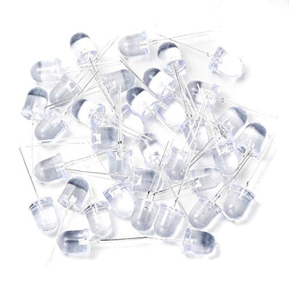 Chanzon 50 pcs 10mm White LED Diode Lights (DC 3V 20mA)