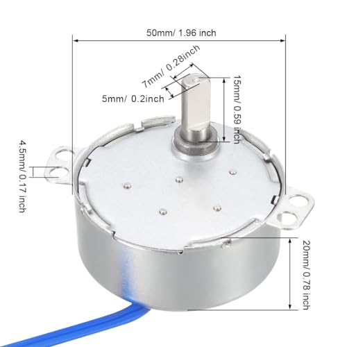 uxcell Synchronous Motor AC 100-127V 2.5-3RPM 50-60Hz CCW/CW 4W D Shaft - style: 2.5-3RPM