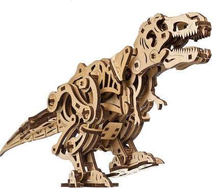 UGEARS Tyrannosaurus Rex, 3D Puzzle, 5.8-inch Height, Rex Dinosaur Puzzle Kit Mechanical Models, Automaton Kit, Brain Teaser - style: Tyrannosaurus Rex