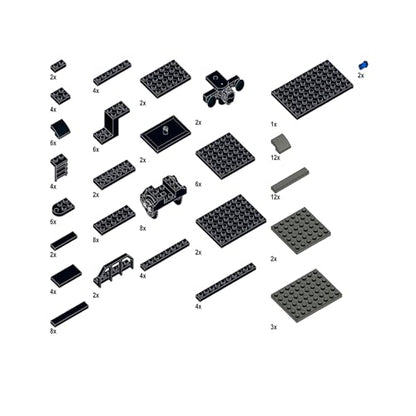 MOC City Creative Building Set – Train Base Wheels, Low-Loader Truck & Railway Tracks DIY Kit (Compatible with Technical Parts 92339, 92088, 4025) (1PCS Low-Loader Truck) - style: 1PCS Low-Loader Truck