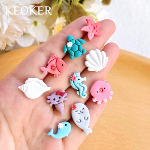 Keoker Ocean Clay Cutters - Sea Animal Faces for Polymer Clay Jewelry, 12 Shapes Earring Cutters - color: Ocean