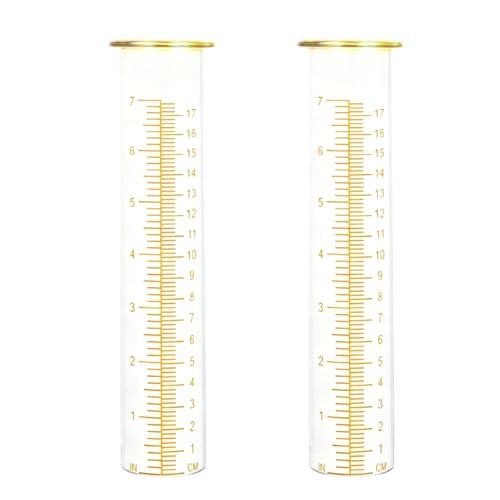 7'' Capacity Rain Gauge Replacement Tube Glass, 2 Pcs - color: Yellow-2 PCS