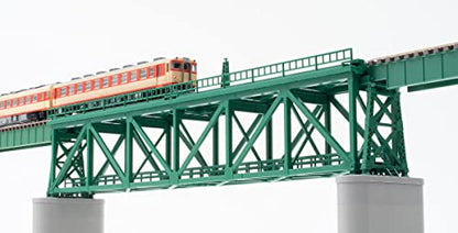 TOMIX N Gauge 3267 Topway Single Line Truss Railway Railway Traffic Bridge S280 (F), Deep Green (PC Bridge Legs and 2 Pieces)