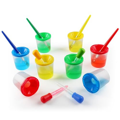 Toddler Paint Brushes Paint Cups with Lids Droppers for Kids - style: Kids painting set