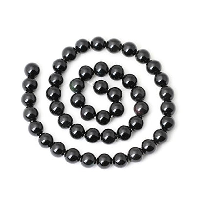 45PCS 8mm Natural Black Obsidian Gemstone Round Loose Beads Crystal Energy Stone Healing Power for DIY Jewelry Making 1 Strand 15" - color: Black Obsidian, size: 8mm