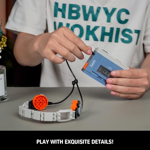 NEWABWN Retro Cassette Player Building Set with Headphones Display Model - style: A