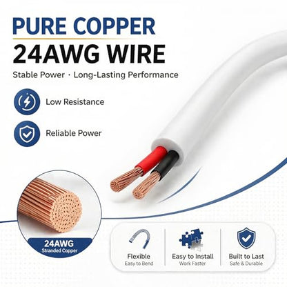 1.64ft White USB Pigtail Cable 2-Pack - color: White 1.64FT USB 2.0 Male