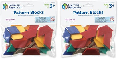 Learning Resources Pattern Blocks Smart Pack, Developmental Toy, Shapes, Patterns, 50 Pieces (Pack of 2) - size: 0.5cm (Pack of 2)