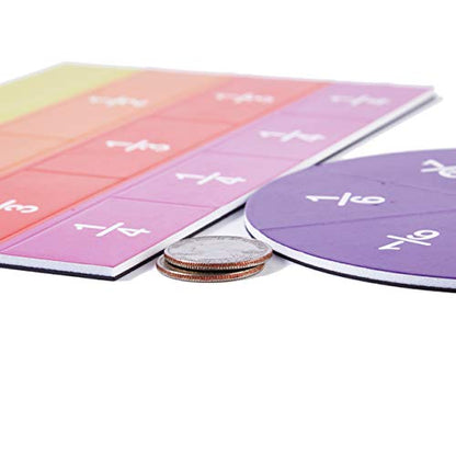 ZazzyKid Magnetic Fraction Tiles and Circles-Fraction Manipulatives Set - size: Medium