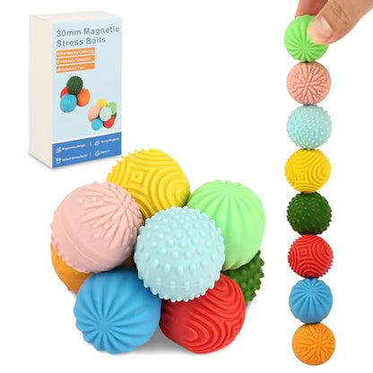 8PCS Silicone Magnetic Balls Fidget Toy, Quiet Fidget Toys for Teens Adults - color: Multi Color Delight Ball ×8