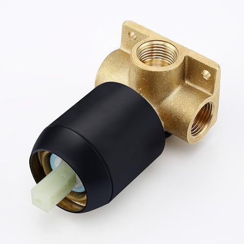 SUMERAIN Shower Faucet Set Black and Gold, 8" Stainless Steel Rain Shower - color: Black and Gold, size: Solid Brass Valve