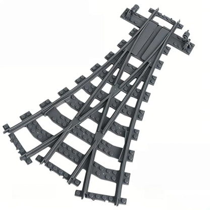 10IN1 (2PCS) Train Bridge Toy Track Accessory for Kids, Classic Railway Track Building Toy with Straight, Curved, Bracket, Cross & Bridge Tracks（ Three Way Track - Train Base 2PCS - style: THREE-WAY TRACK