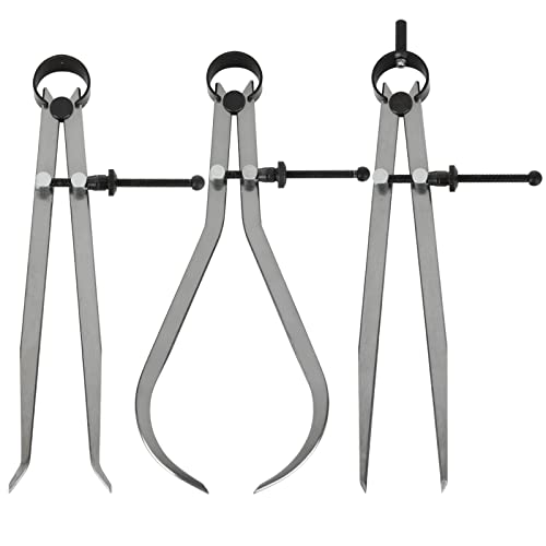 3 Piece Spring Caliper/Divider Set, 8 inches Inside Spring Outside Divider Caliper Set, Calipers Measuring Tool for Wood Turning Lathe Projects