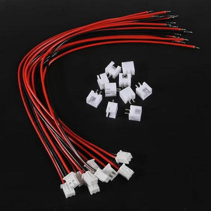 ACEIRMC 10Pairs JST-XH Connector Kit, XH 2.54mm 2 Pin Header Male and Female Connectors Plug Adapter with Flat Wire Cable 200mm 26AWG Compatible with JST XH (2P) - color: 2P