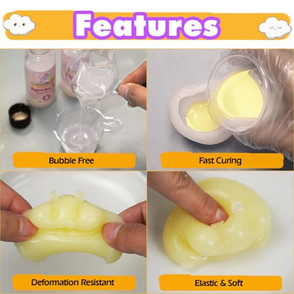 FUNSHOWCASE Taba Squishy Maker 2 Hamster Silicone Molds+Gel+Kits Fufu Squish Making Pack - color: 2 hamster