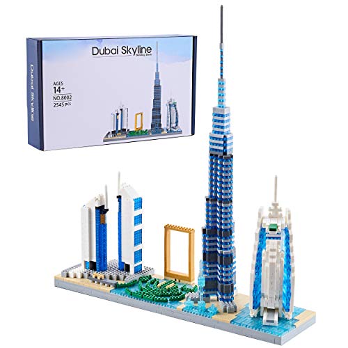 Architecture Dubai Skyline Collectible Model Building Kit Micro Blocks Sets for Adults Present Model Kit 2545 Pieces