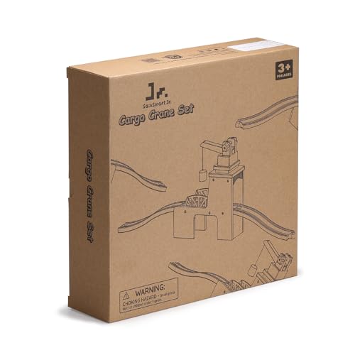 SainSmart Jr. Wooden Train Set Accessories, Magnetic Rotary Crane Set with Track for Kids Compatible with Thomas, Brio, Chuggington, Melissa and Doug - style: Rotary Crane