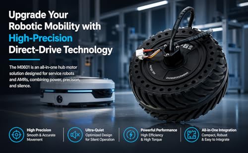 M0601 Direct-Drive Hub Motor for AGV (Right Orientation) | Integrated FOC Servo & 4096-Line Encoder | 102mm BLDC Wheel Motor with RS485 | Low Noise <50dB for Service Robots & ROS AMR - style: Right Orientation