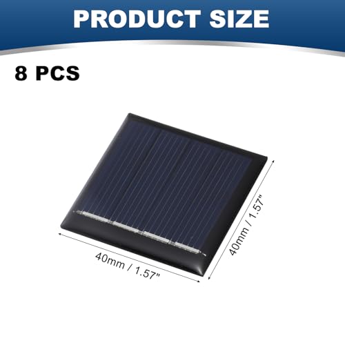 MECCANIXITY 8Pcs 2V 0.08W 40mA Mini Solar Panels, Small Solar Photovoltaic Power Cells Charge DIY Electric Toy Materials Kits - style: 2V 0.08W 0.04A