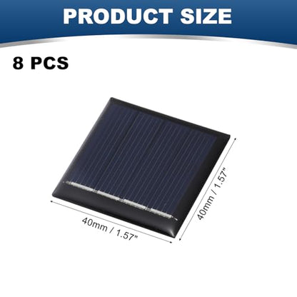 MECCANIXITY 8Pcs 2V 0.08W 40mA Mini Solar Panels, Small Solar Photovoltaic Power Cells Charge DIY Electric Toy Materials Kits - style: 2V 0.08W 0.04A