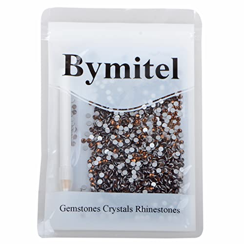 1440PCS Art Nail Rhinestones Non Hotfix Glue Fix Round Crystals Glass Flatback for DIY Jewelry Making with one Picking Pen (ss12 1440pcs, Smoked Topaz) - color: Smoked Topaz, size: ss12 1440pcs