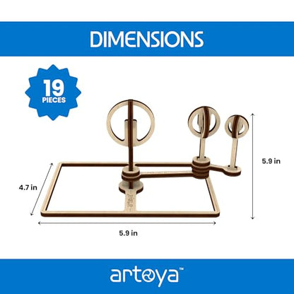 Artoya Pocket Tellurion – Solar System Kit for School Project, Orbiting Sun-Earth-Moon Model, Solar System Project Kit, STEM Space Science Model & Planet Models, Outer Space Toys for Fun Learning