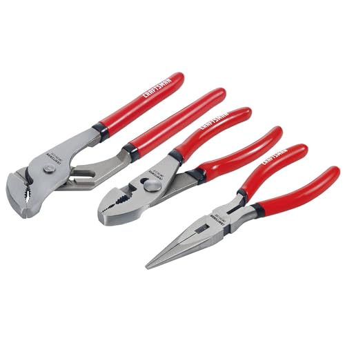 CRAFTSMAN Pliers Set, 3 Piece Set, Long Nose, Slip Joint, 8 Inch Groove (CMHT84103R) - size: (Pack of 1)