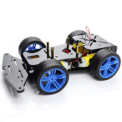 Arduino Robot Car Kit - 4WD Smart Robot Car Chassis with Motors, Wheels and Battery Case for Arduino R3/R4/Leonardo/Raspberry Pi 5/4B/3B+/3B/2B/1B+