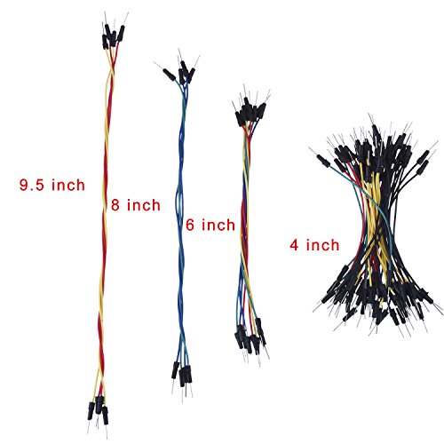 eBoot 3 Pieces 400-Point Solderless Circuit Breadboard with 65 Pieces M/M Flexible Breadboard Jumper Wires