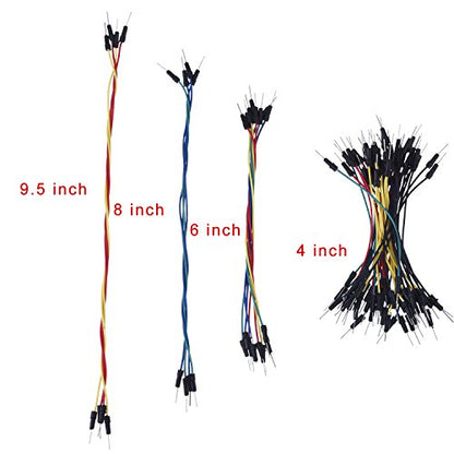 eBoot 3 Pieces 400-Point Solderless Circuit Breadboard with 65 Pieces M/M Flexible Breadboard Jumper Wires