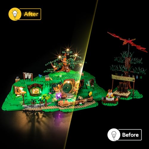 YEABRICKS LED Light Kit for Lego Lord of the Rings: The Shire 10354 - style: Only Light The Shire