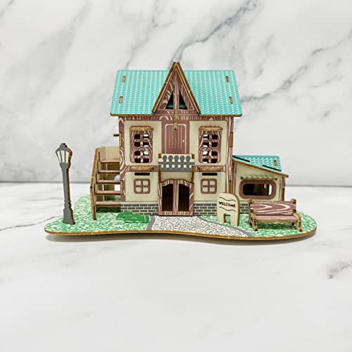 Log Cabin Mini House 3D Wooden Puzzle Building Kit for Adults Teens