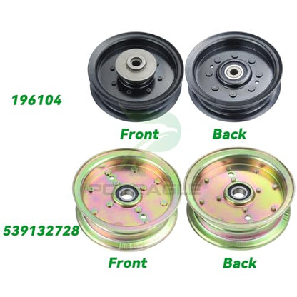 532196104 Idler Pulley with 539132728 Idler Pulley for Z246 Mowers - size: 1x196104+1x539132728