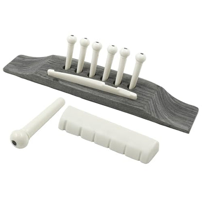 Bonsicoky 6 String Acoustic Guitar Rosewood Bridge Set, White - color: White, Style 1