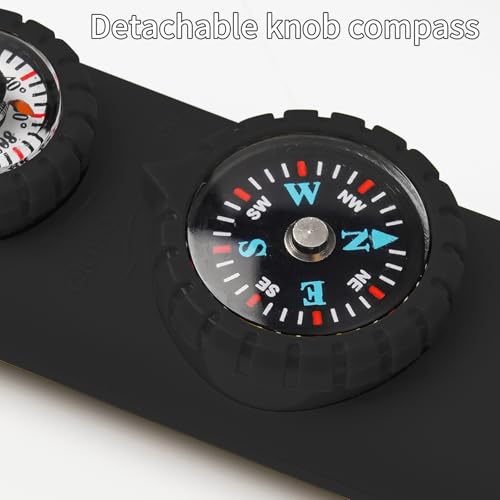 Multifunctional Survival Emergency Whistle for with Compass Hiking Survival, Thermometer & Neck Lanyard | Emergency Safety Gear for Hiking, Camping, Kayaking, Boating, Climbing - color: obsidian black