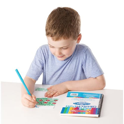 Melissa & Doug Mini-Sketch Spiral-Bound Pad (6 x 9 inches) - 4-Pack Sketch Book for Kids, Kids Drawing Paper, Drawing and Coloring Pads